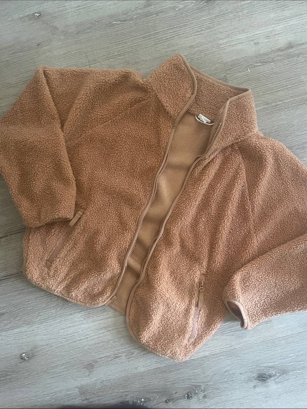 all in motion Camel Teddy Sherpa Zip-Up Jacket | Women Size XS